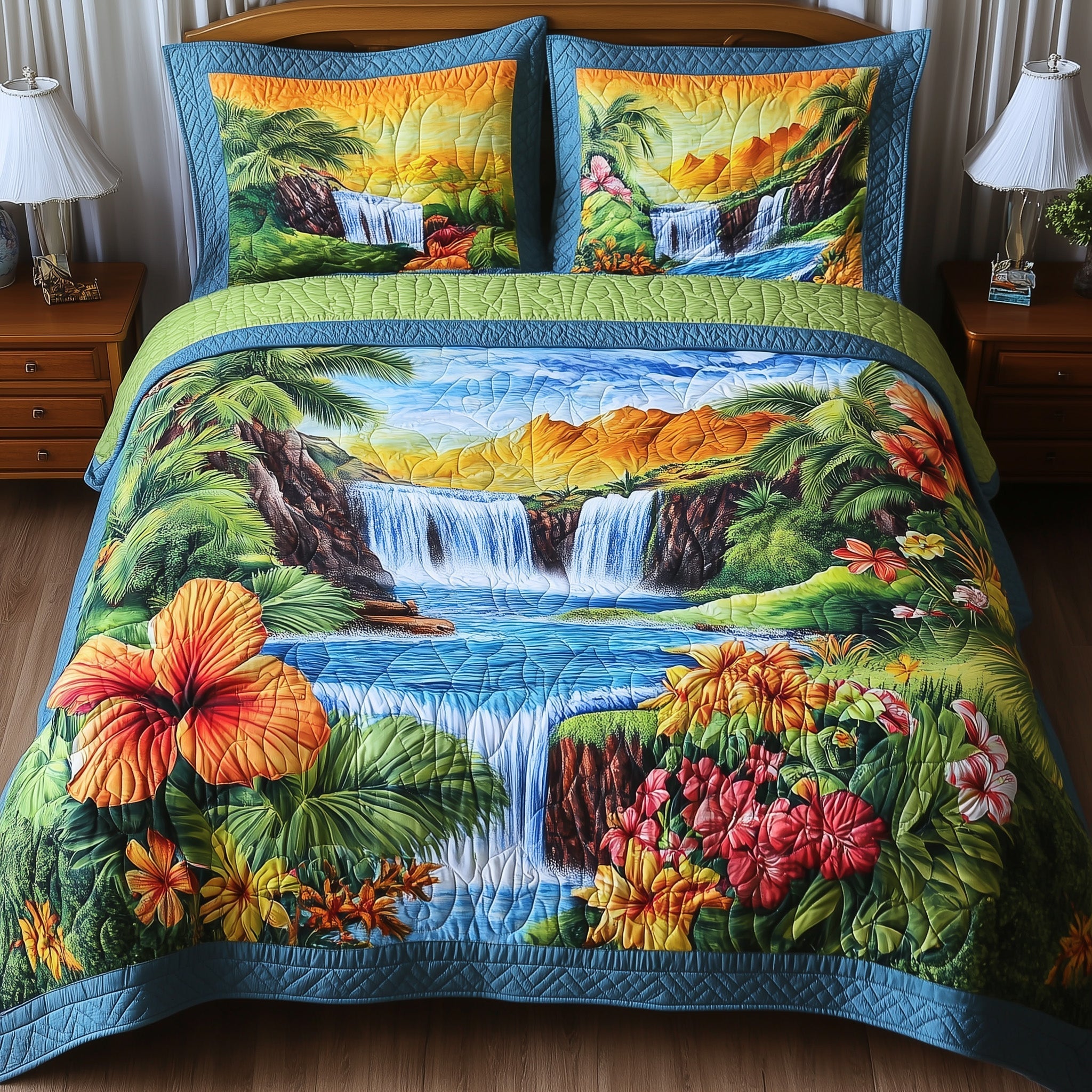 Summer Paradise Quilted Bedding Set Summer Paradise Theme Gift For Summer Paradise - Tradiviet