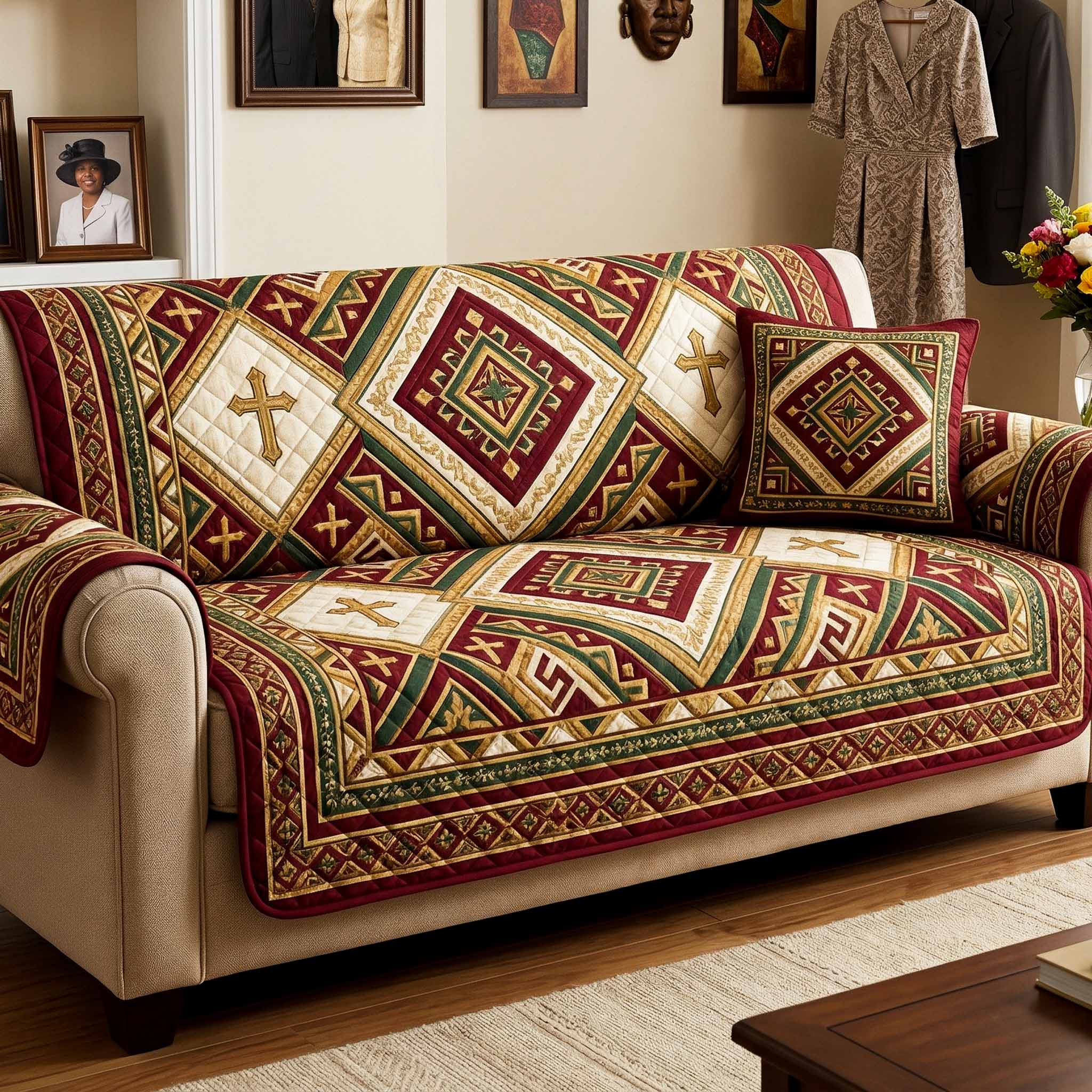 Sunday Best Quilted Sofa Cover Home Room Decor Ideas Sunset Lover Gift Ideas - Tradiviet