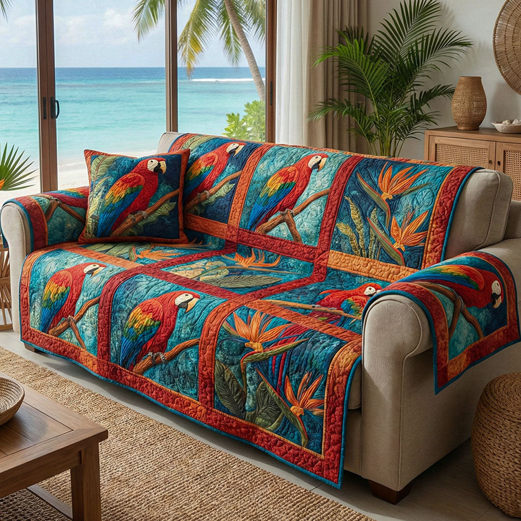 Sunlit Tropics Quilted Sofa Cover The Best Sofa Covers Beach Vacation Gift Ideas - Tradiviet