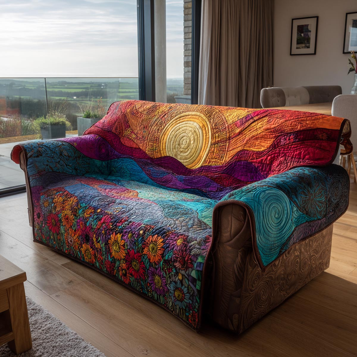 Sunny Days Quilted Sofa Cover Sofa Cover Couch Fathers Day Gifts Special - Tradiviet