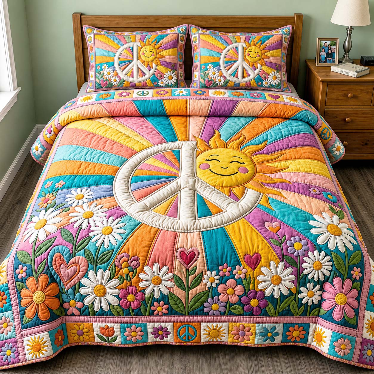 Sunny Freedom Quilted Bedding Set Sunny Freedom Vision Gift For Sunny Freedom - Tradiviet