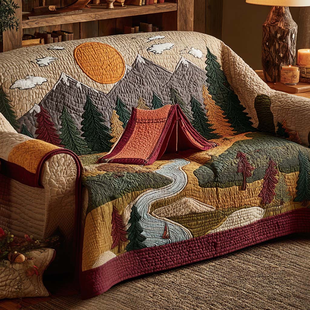 Sunset Camp Journey Quilted Sofa Cover Room Room Decor Ideas Cool Sunshine Lover Gifts - Tradiviet