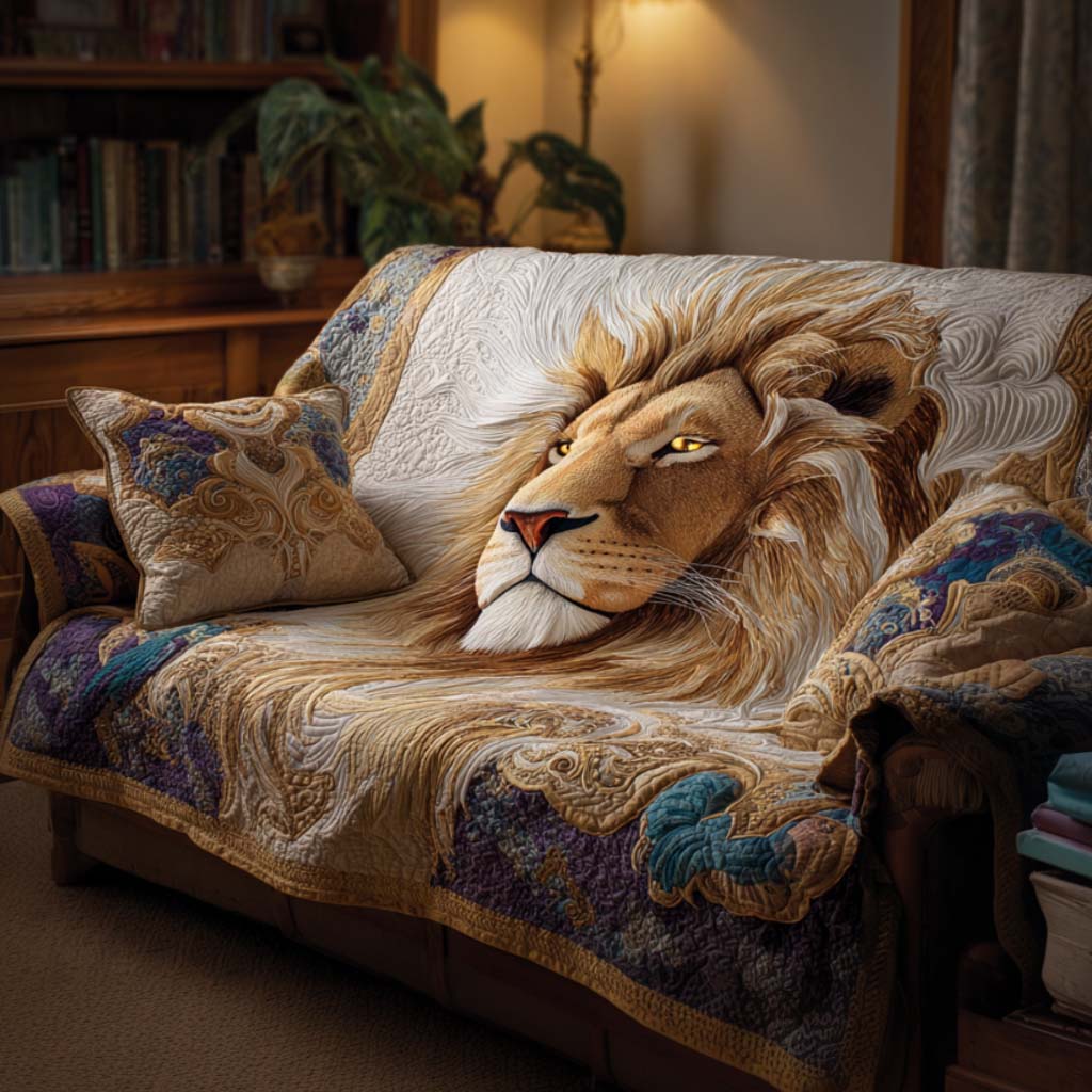 Sunset Lion Quilted Sofa Cover Sofa Couch Slipcover Gifts For Lion Lovers - Tradiviet