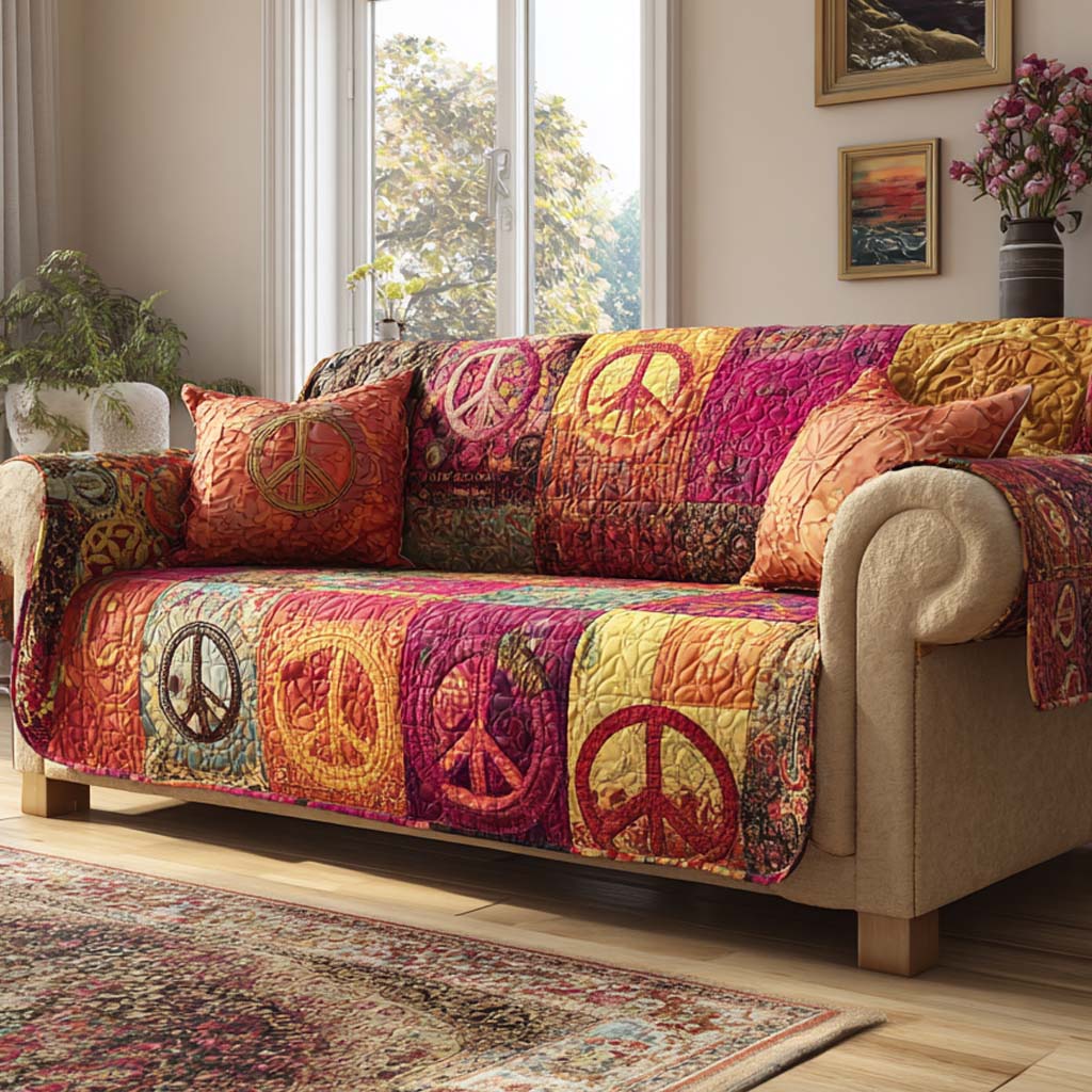 Sunset Love Collective Quilted Sofa Cover Interior Room Decor Cute Sun Lover Gifts - Tradiviet