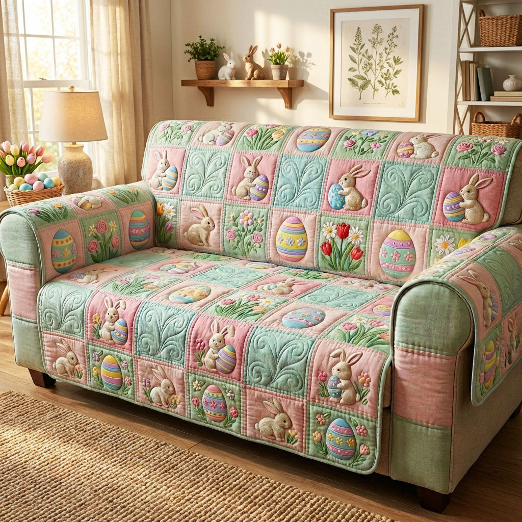 Sweet Bunny Season Quilted Sofa Cover Stylish Home Room Decor Great Home Decor Finds - Tradiviet