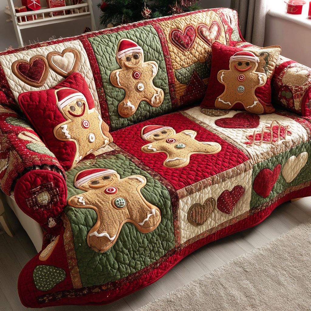 Sweet Ginger Quilted Sofa Cover Christmas Sofa Covers Christmas Ideas For Her - Tradiviet