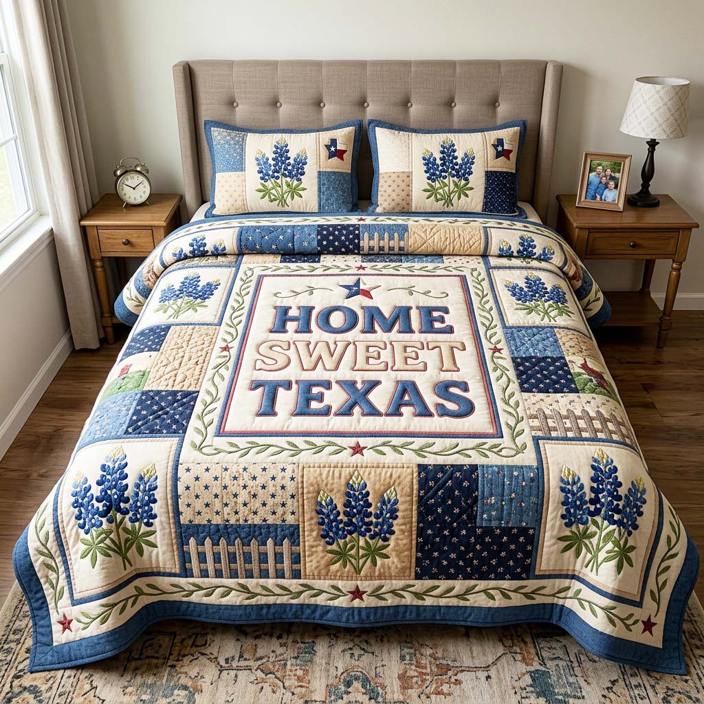 Sweet Texas Quilted Bedding Set Sweet Texas Journey Gift For Sweet Texas - Tradiviet