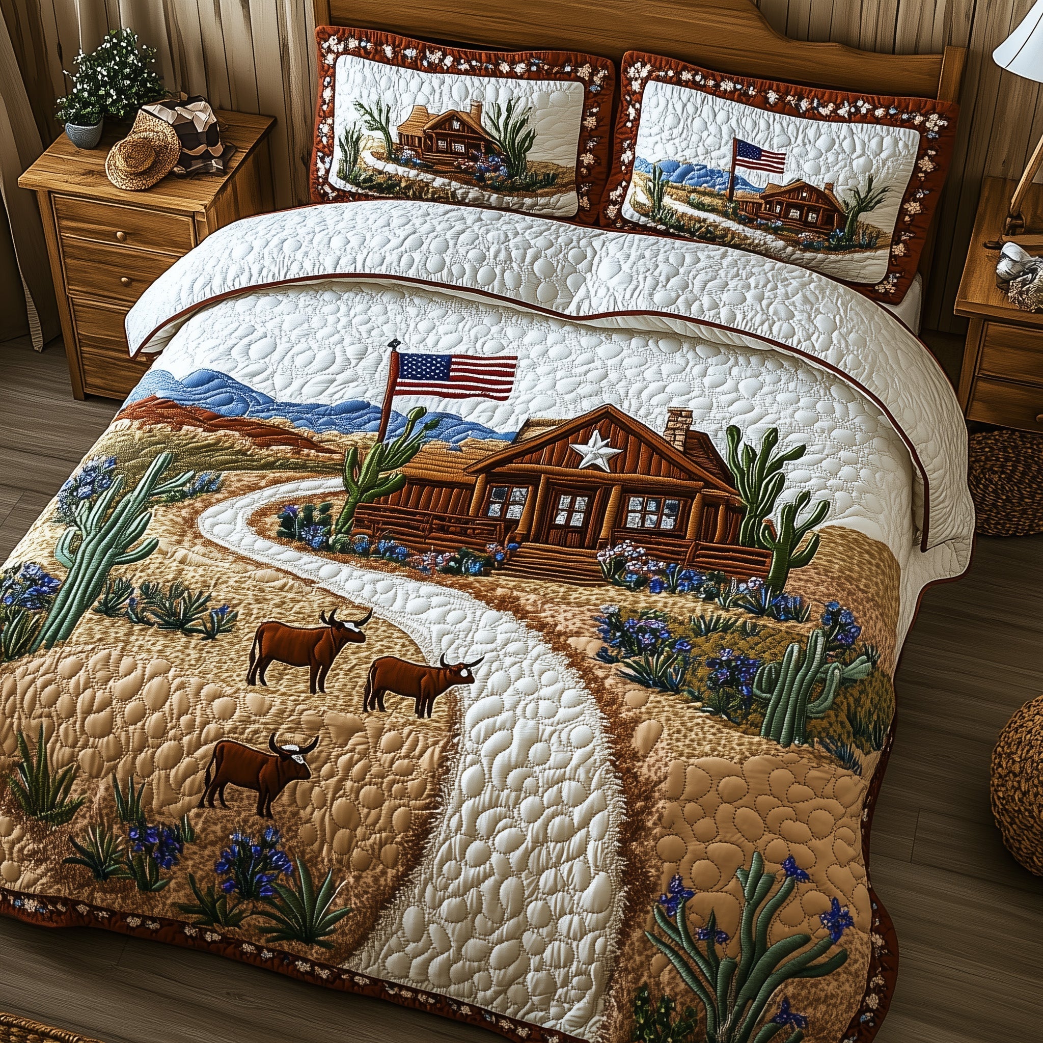 Texas Field Journey Quilted Bedding Set Texas Field Artistry Gift For Texas Field - Tradiviet