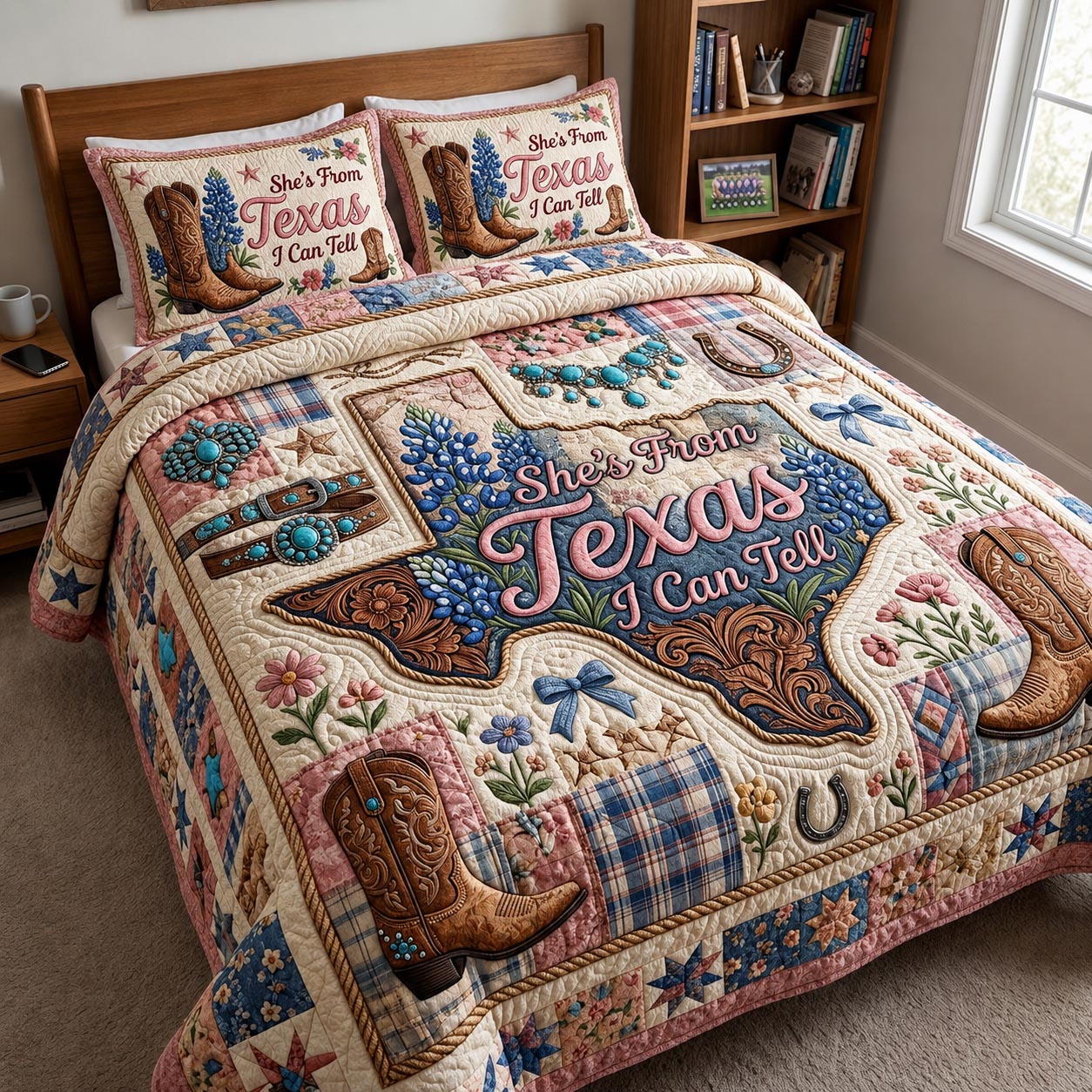Texas Glory Quilted Bedding Set Texas Glory Freedom Gift For Texas Glory - Tradiviet