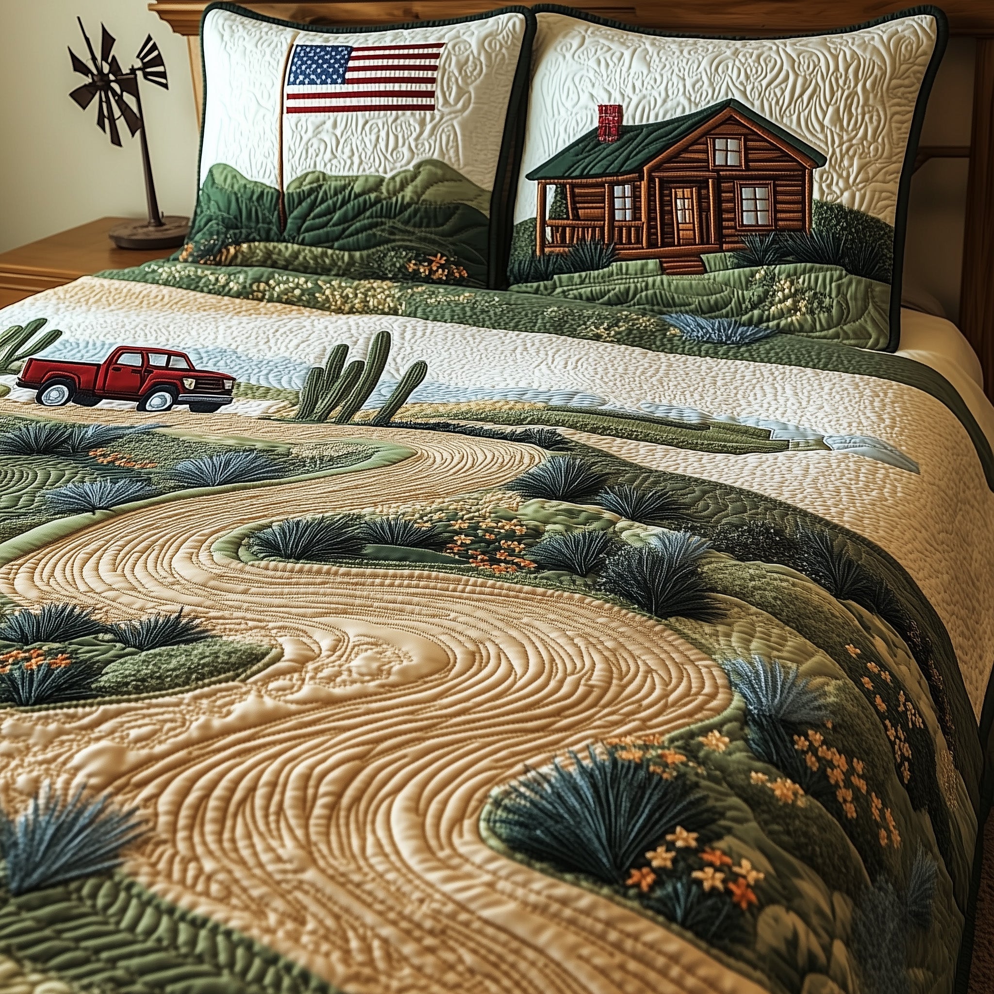 Texas Heritage Land Quilted Bedding Set Texas Heritage Composition Gift For Texas Heritage - Tradiviet