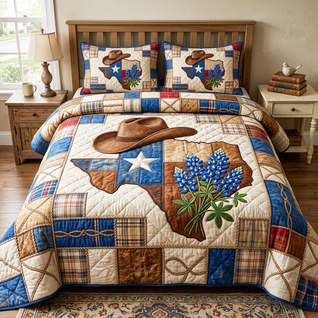 Texas Pride Quilted Bedding Set Texas Pride Legacy Gift For Texas Pride - Tradiviet