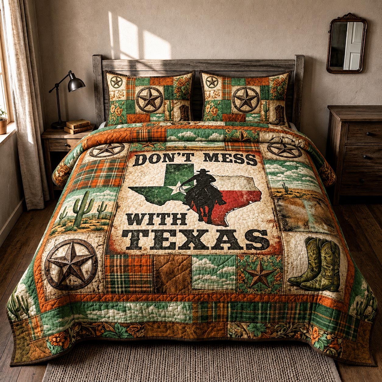 Texas Roots Quilted Bedding Set Texas Roots Wildlife Gift For Texas Roots - Tradiviet