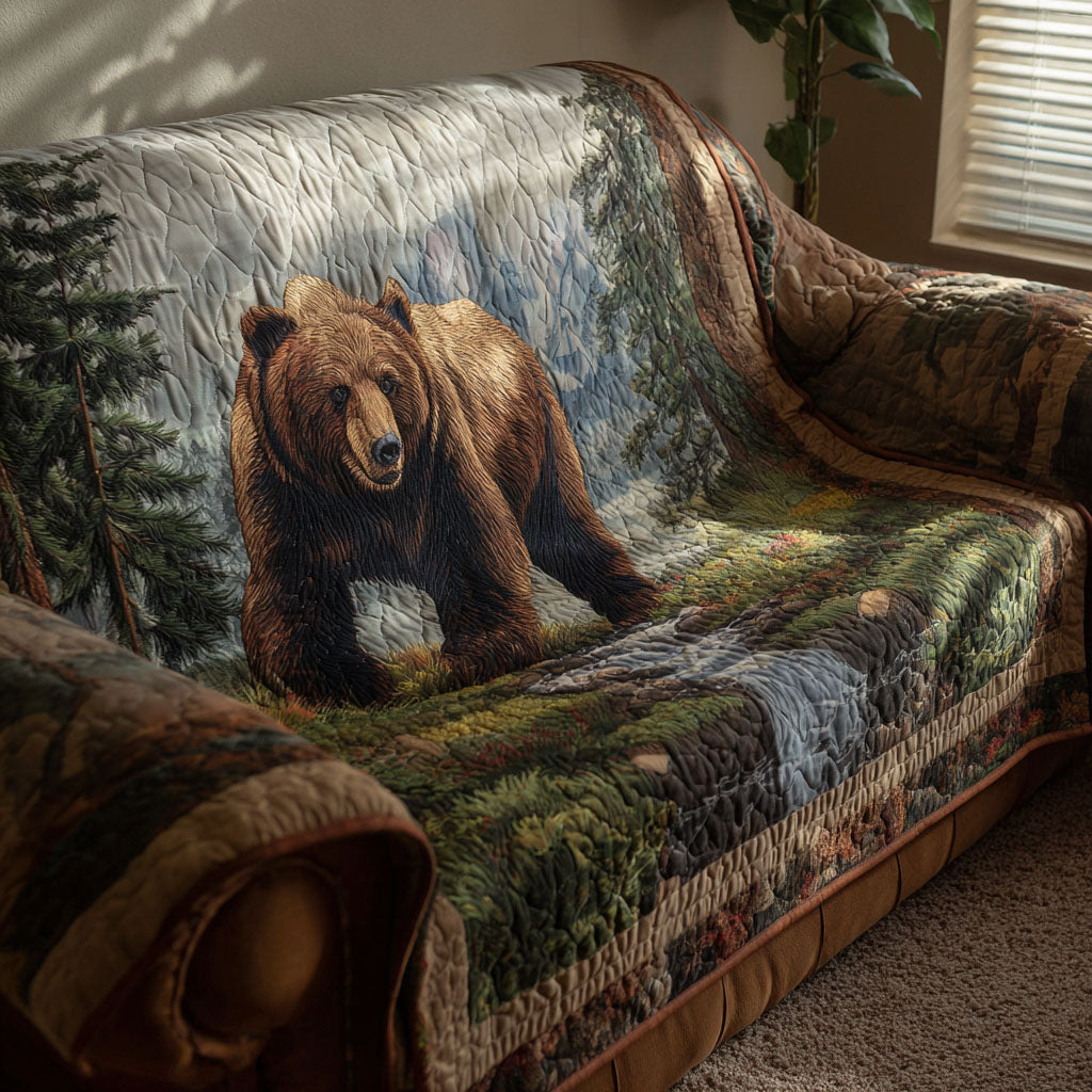 The Hunters Haven Quilted Sofa Cover Elegant Home Room Decor Home Gift For Him - Tradiviet