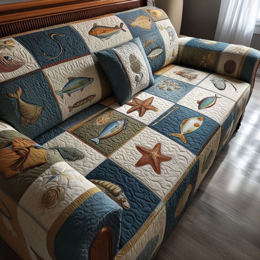The Last Cast Quilted Sofa Cover Sofa Couch Cover Cool Gifts For Dad - Tradiviet