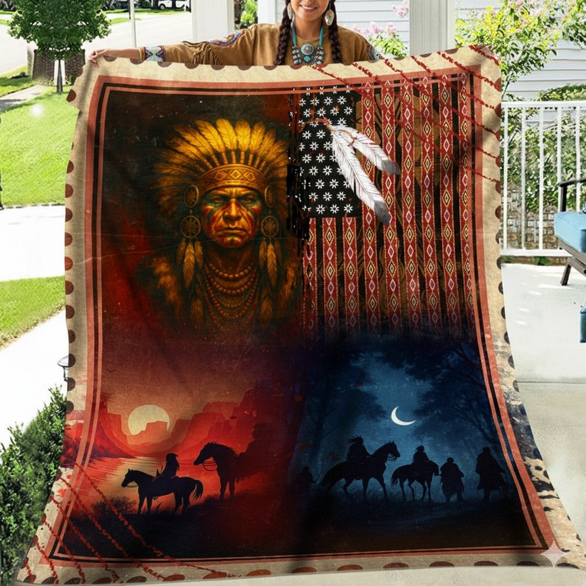 The Native Heritage Blanket Between Sunset And Moonlight Native American Gift Ideas - Tradiviet