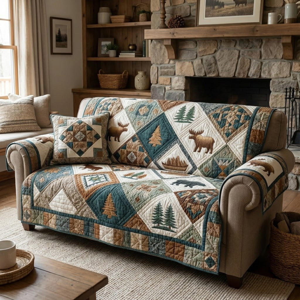Timber Creek Quilted Sofa Cover Furniture Covers For Sofas Unique Bear Gifts - Tradiviet