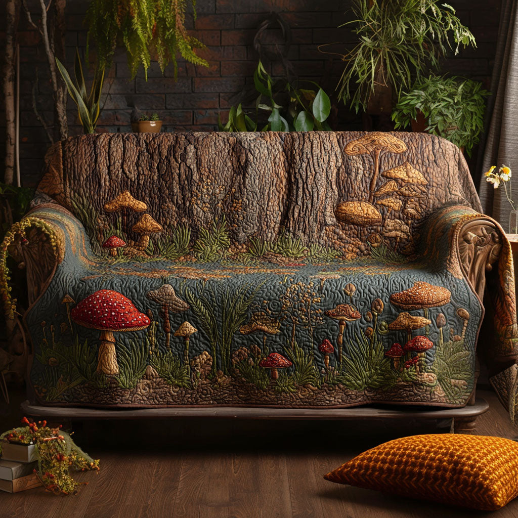 Timber Path Quilted Sofa Cover House Room Decor Unique Home Decor Gifts - Tradiviet