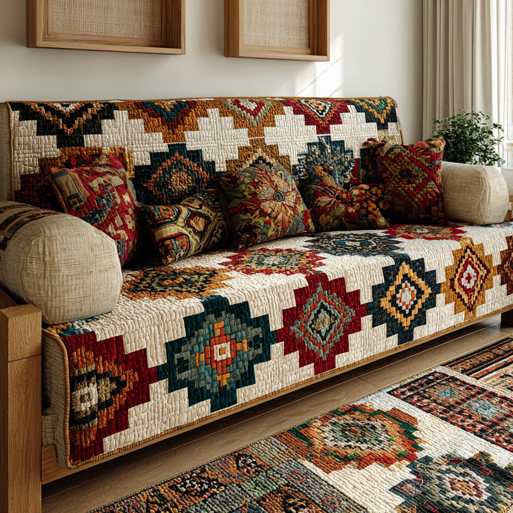 Timber Southwest Quilted Sofa Cover Seasonal Home Room Decor Cute Room Decor Gifts - Tradiviet