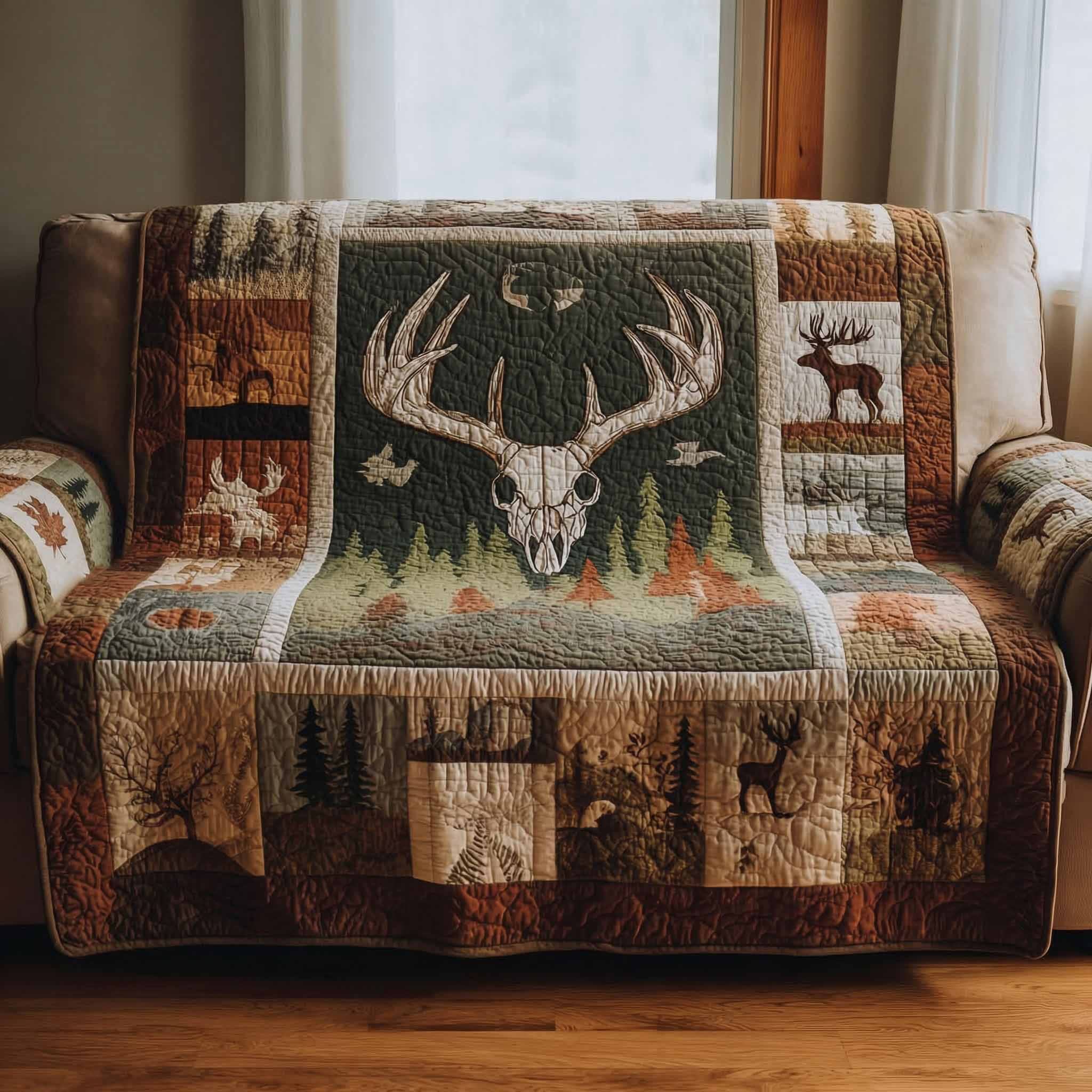 Timber Spirit Quilted Sofa Cover Trendy Home Room Decor Gift For House Lover - Tradiviet