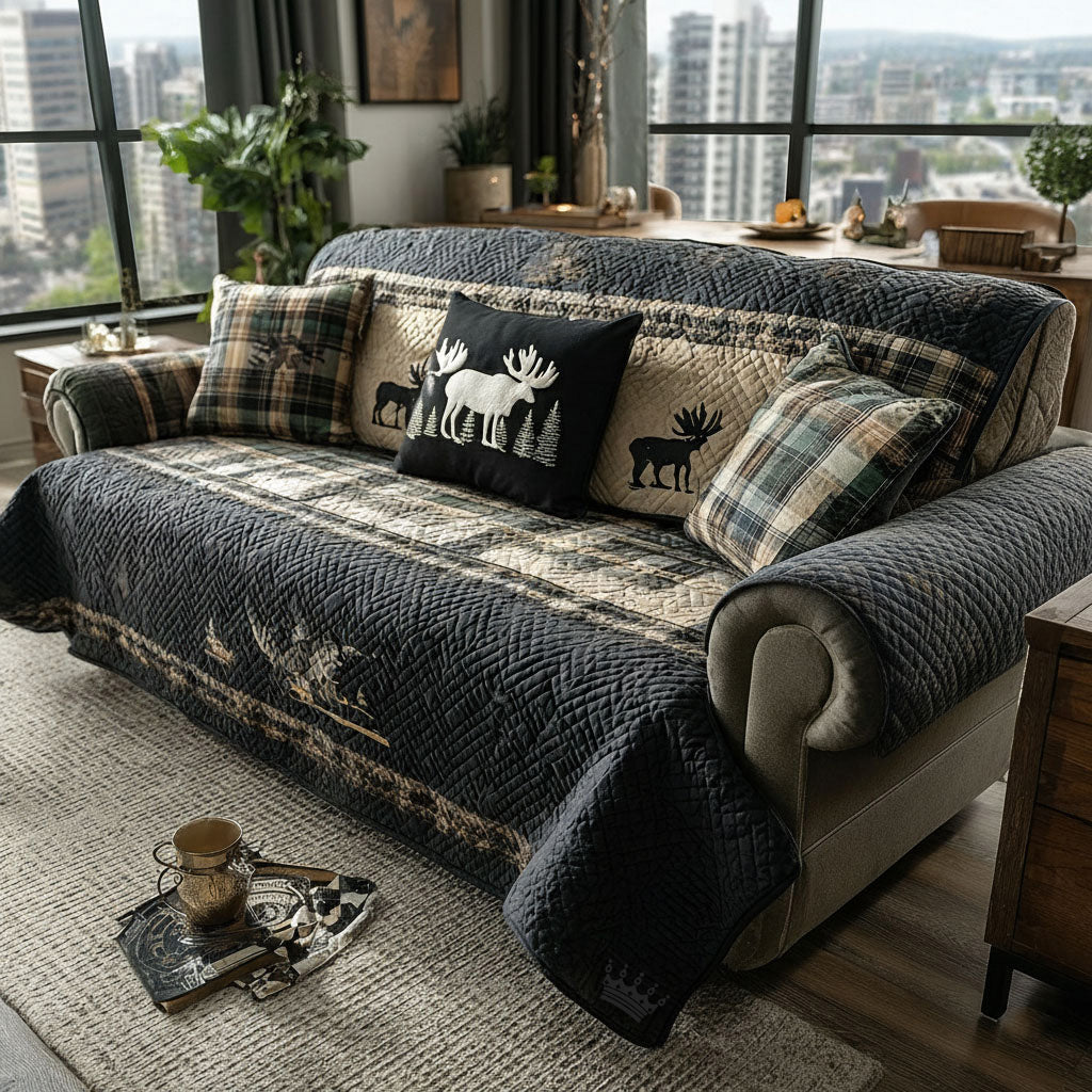 Timberline Haven Quilted Sofa Cover Shelf Room Decor Gift For Room Lovers - Tradiviet
