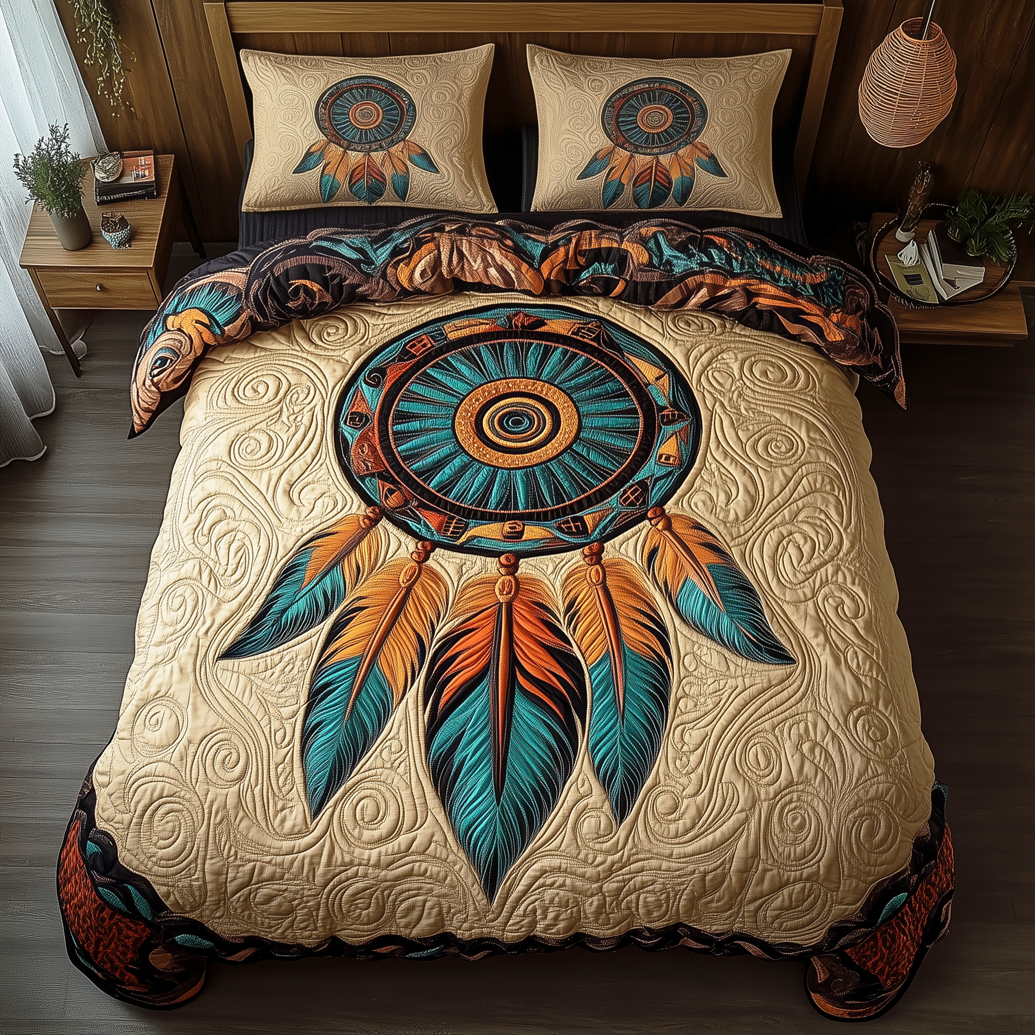 Timeless Dreamcatcher Quilted Bedding Set Timeless Dreamcatcher Room Gift For Mom - Tradiviet