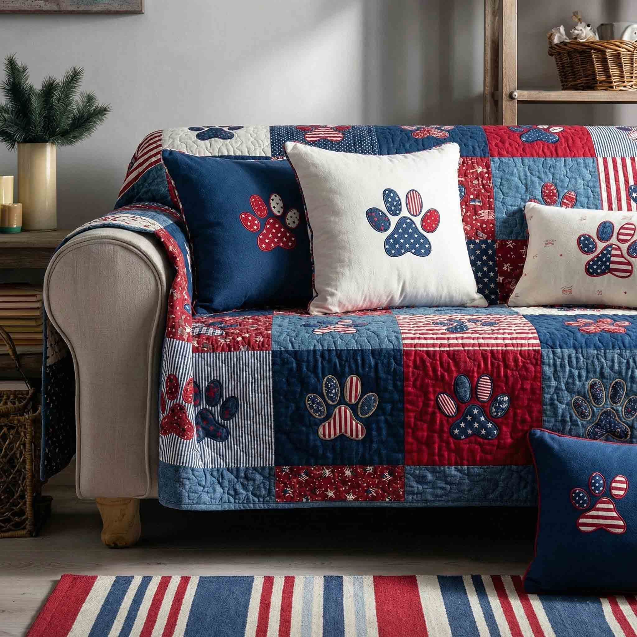 Timeless Paws Quilted Sofa Cover Couch And Sofa Covers Best Gifts For Pet Dog Lovers - Tradiviet