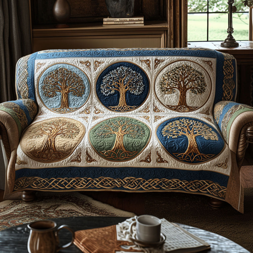 Timeless Tree Quilted Sofa Cover Living Room Decor Ideas Tree Of Life Themed Gifts - Tradiviet