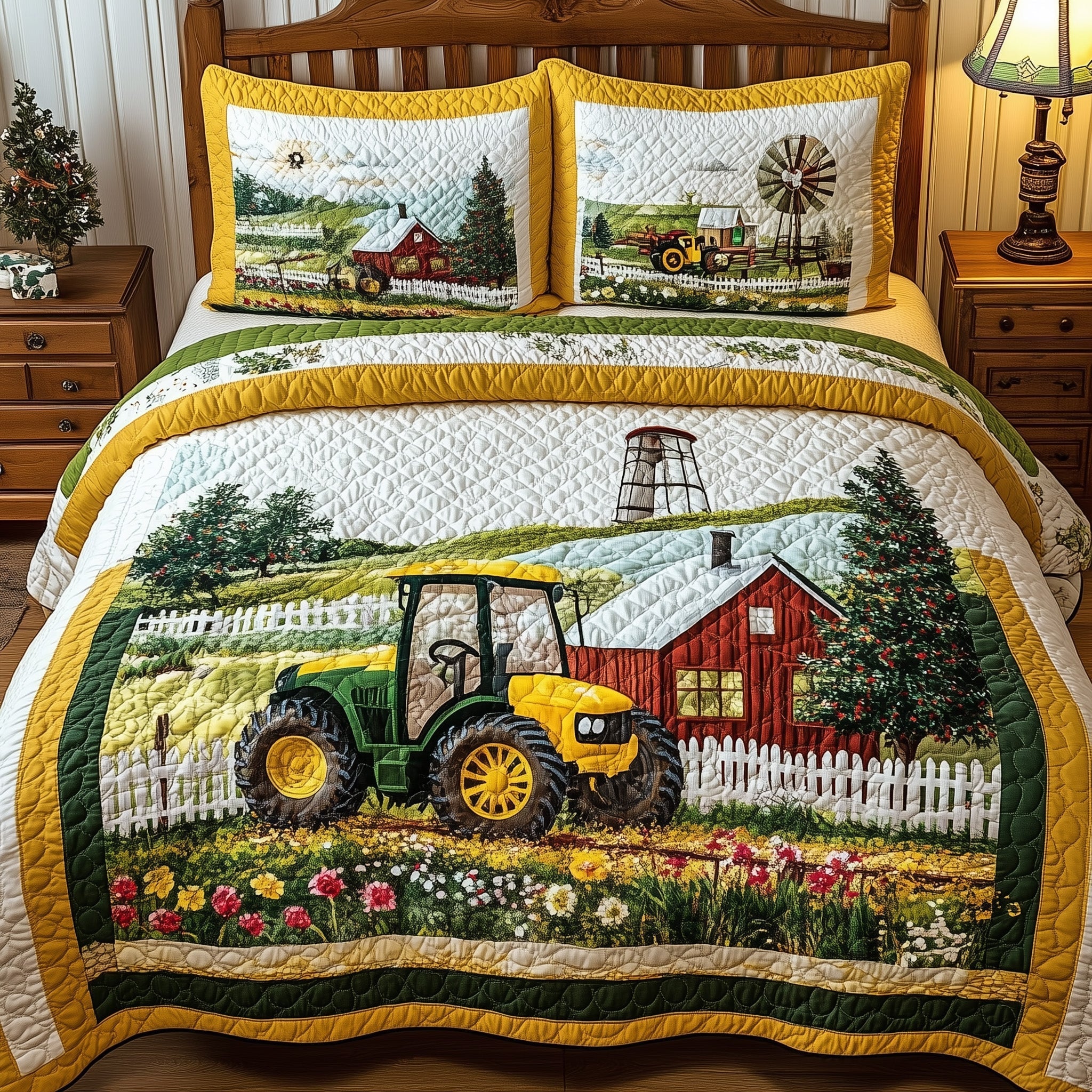 Tractor Dream Quilted Bedding Set Tractor Dream Collection Gift For Tractor Fans - Tradiviet