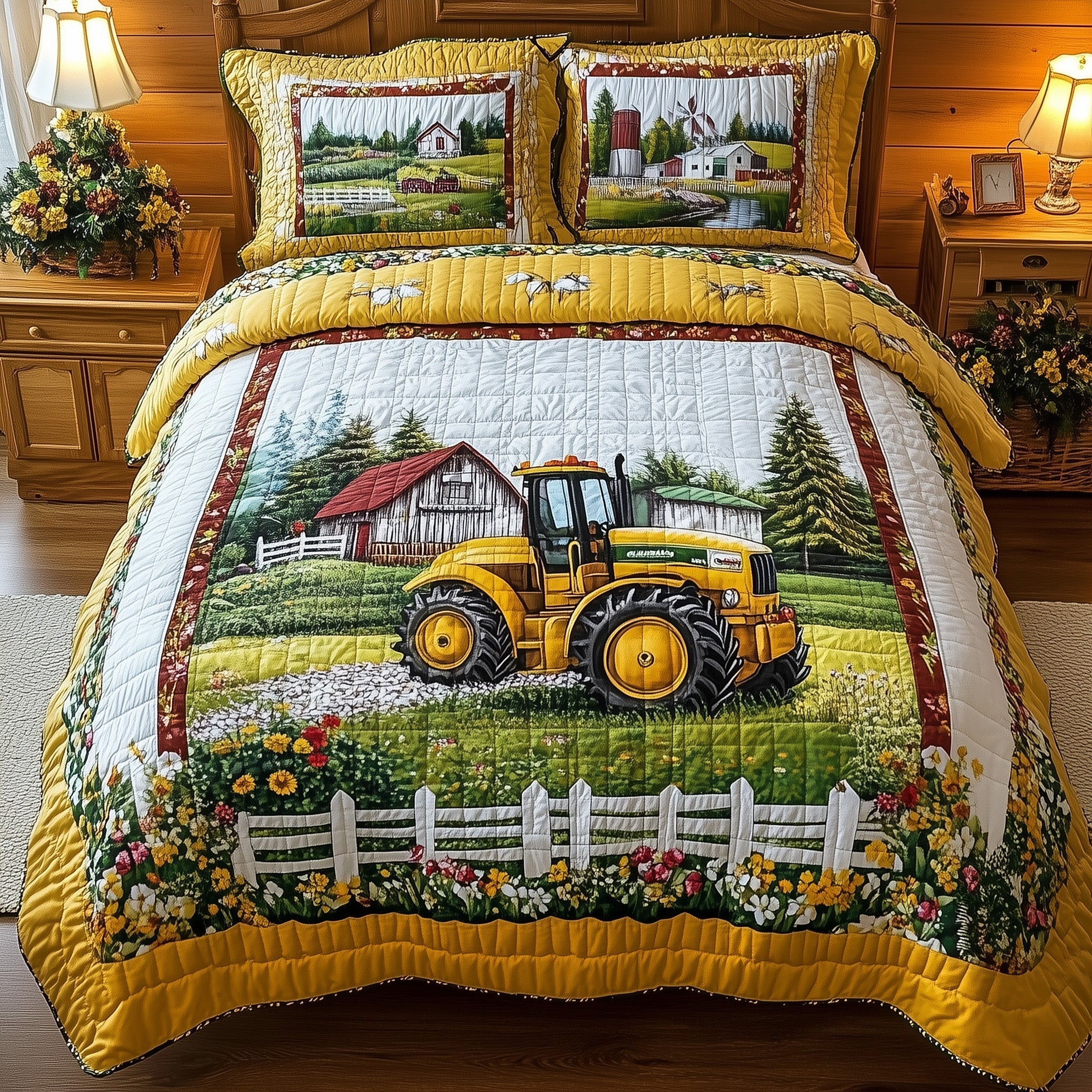 Tractor Dream Quilted Bedding Set Tractor Dream Wonder Gift For Tractor Family - Tradiviet