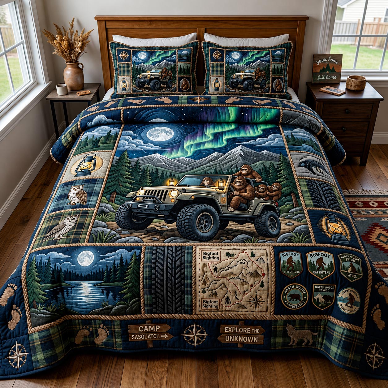 Trail Squatch Quilted Bedding Set Trail Squatch Celebration Gift For Trail Squatch - Tradiviet