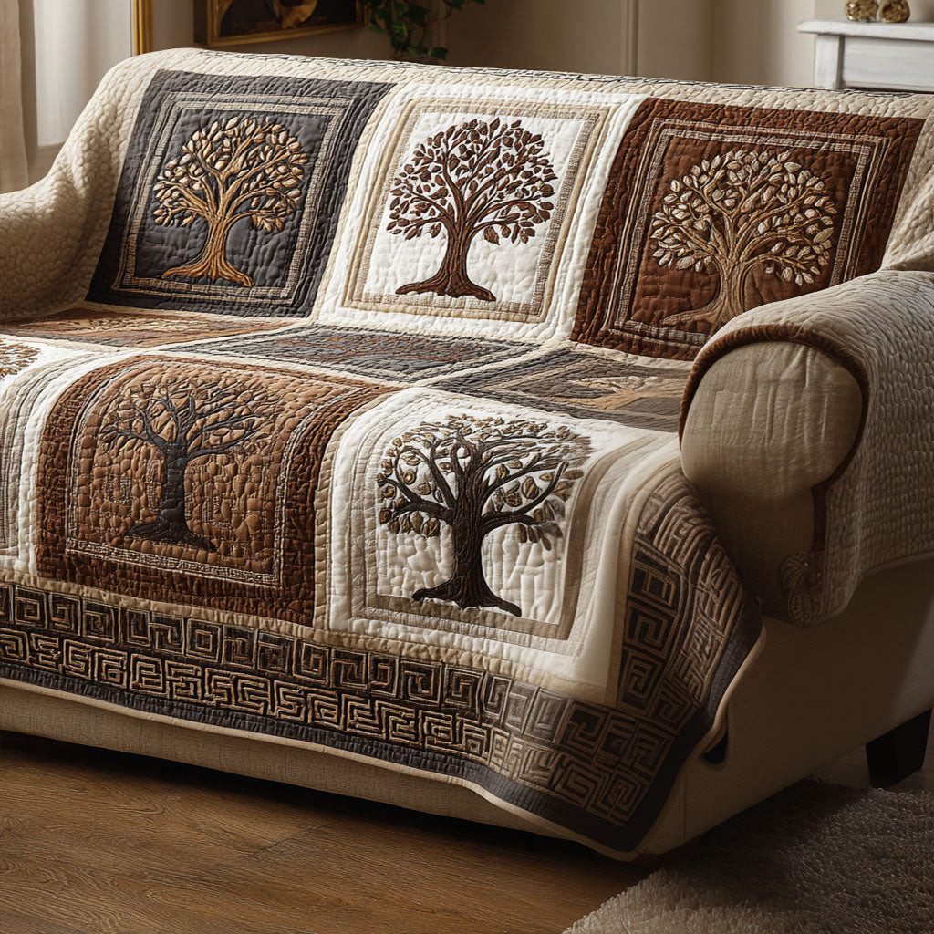 Tree Harmony Quilted Sofa Cover Best Slip Cover Sofa Tree Of Life Gifts For Women - Tradiviet