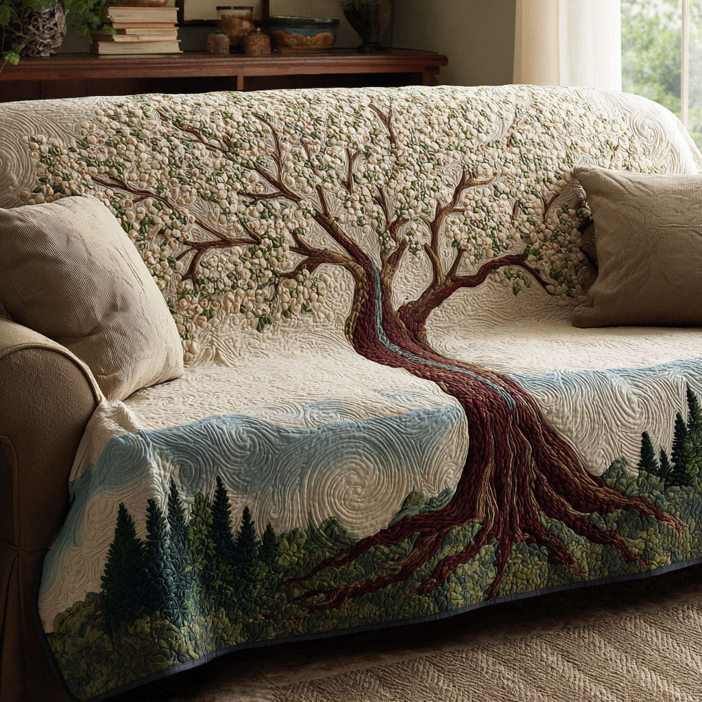 Tree Haven Quilted Sofa Cover Nice Couch Covers Tree Of Life Gifts For Adults - Tradiviet