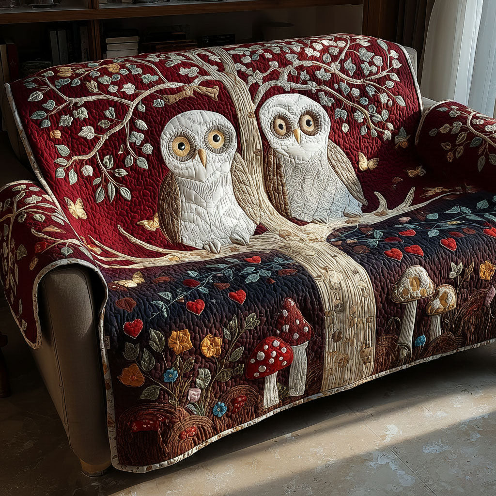 Tree Hug Owls Quilted Sofa Cover Great Couch Covers Best Gifts For Owl Lovers - Tradiviet