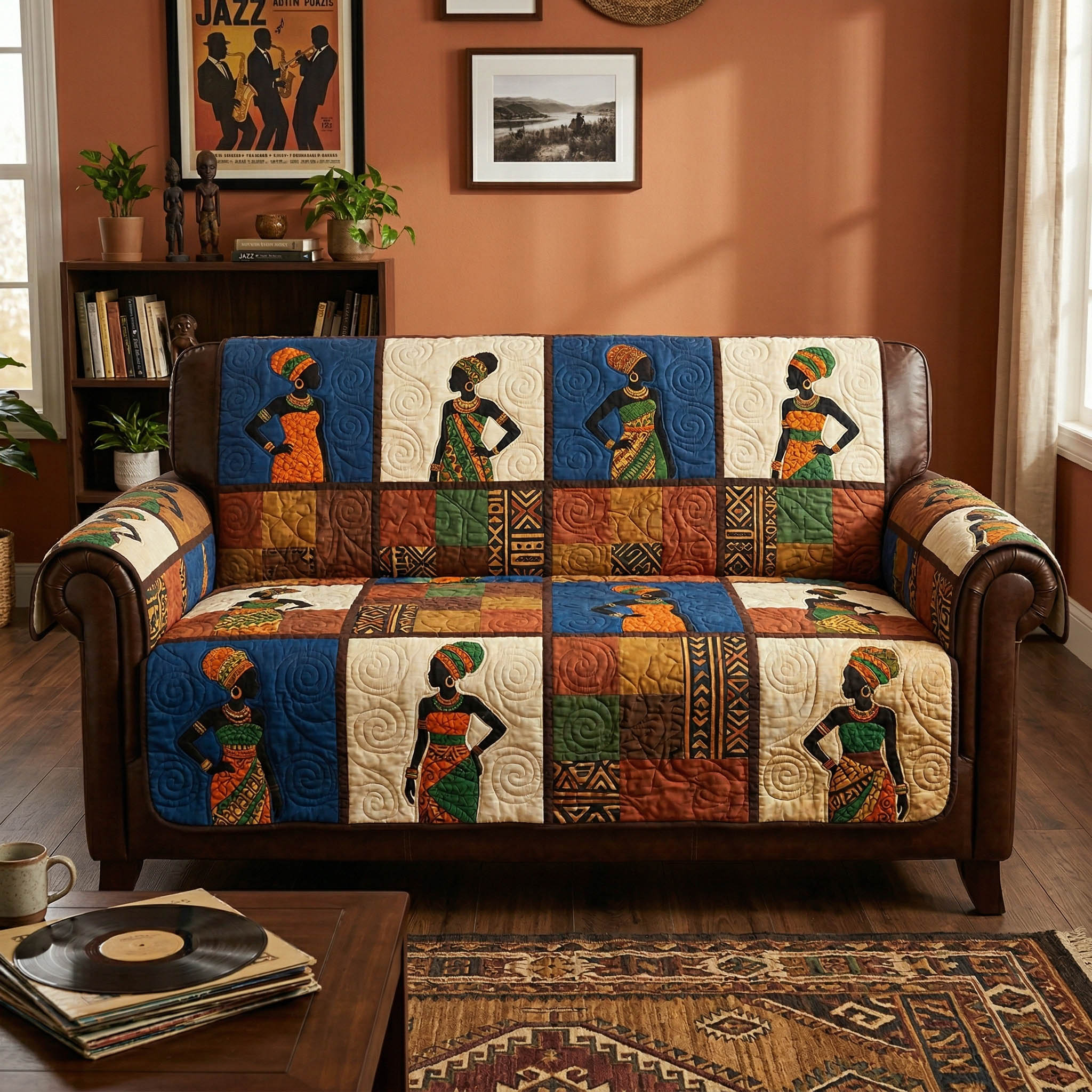 Tribal Beauty Quilted Sofa Cover Room Decor Inspiration Great Housewarming Gift Ideas - Tradiviet