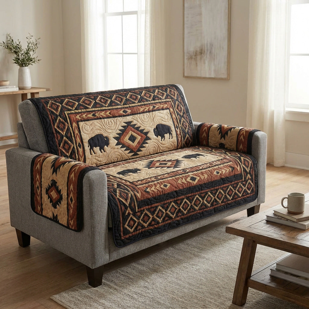 Tribal Horizon Quilted Sofa Cover Couch Seat Covers Native American Gifts For Her - Tradiviet