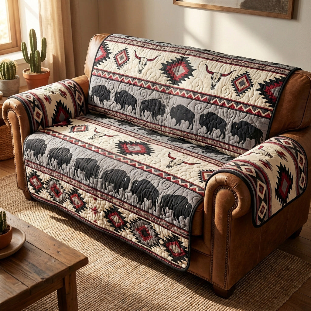 Tribal Lodge Quilted Sofa Cover Indoor Decor Native American Gifts Online - Tradiviet
