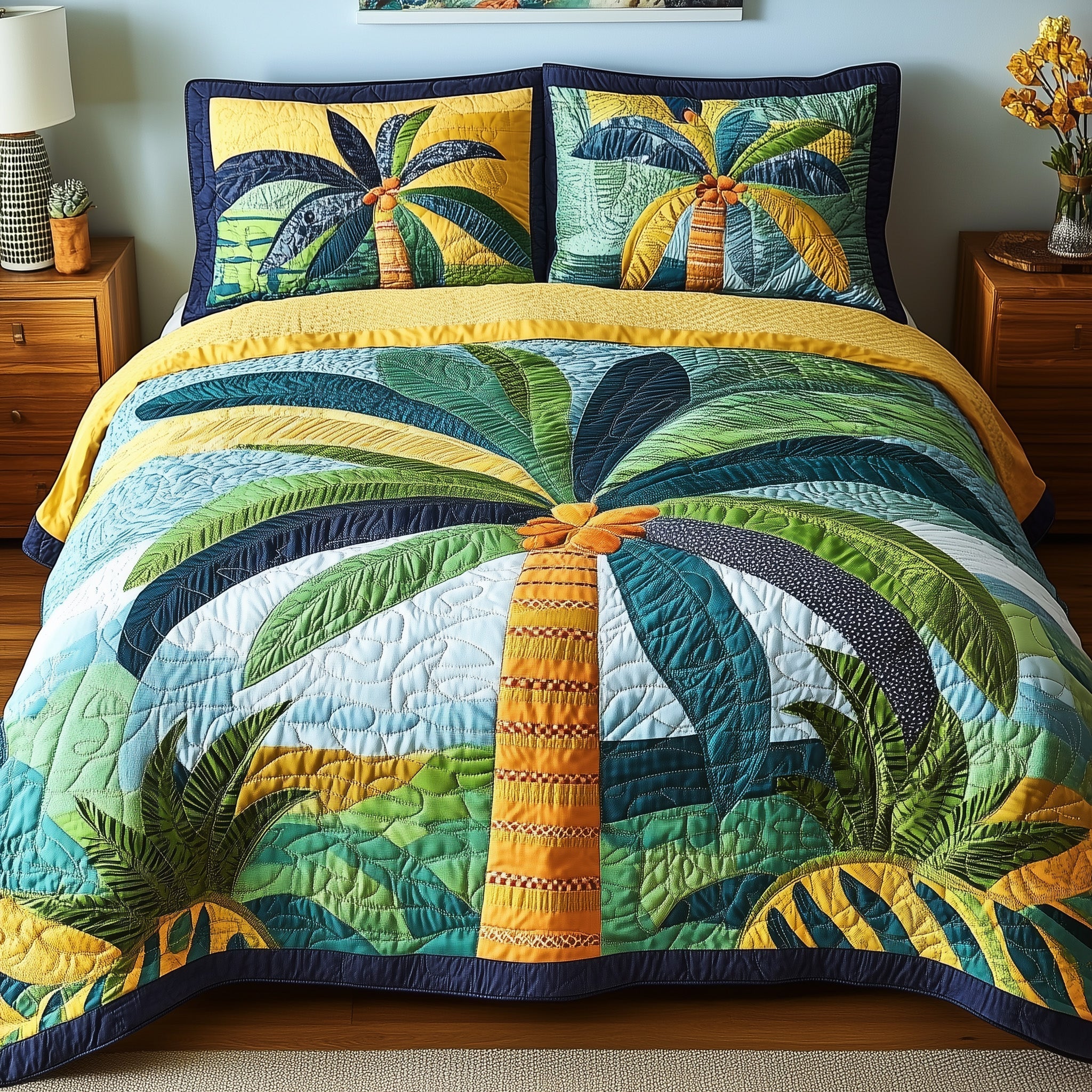 Tropical Heaven Quilted Bedding Set Tropical Heaven Artwork Gift For Heaven Sister - Tradiviet