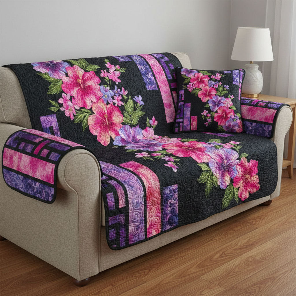 Tropical Luxe Quilted Sofa Cover Sofa Chaise Cover Birthday Presents For Mom Ideas - Tradiviet