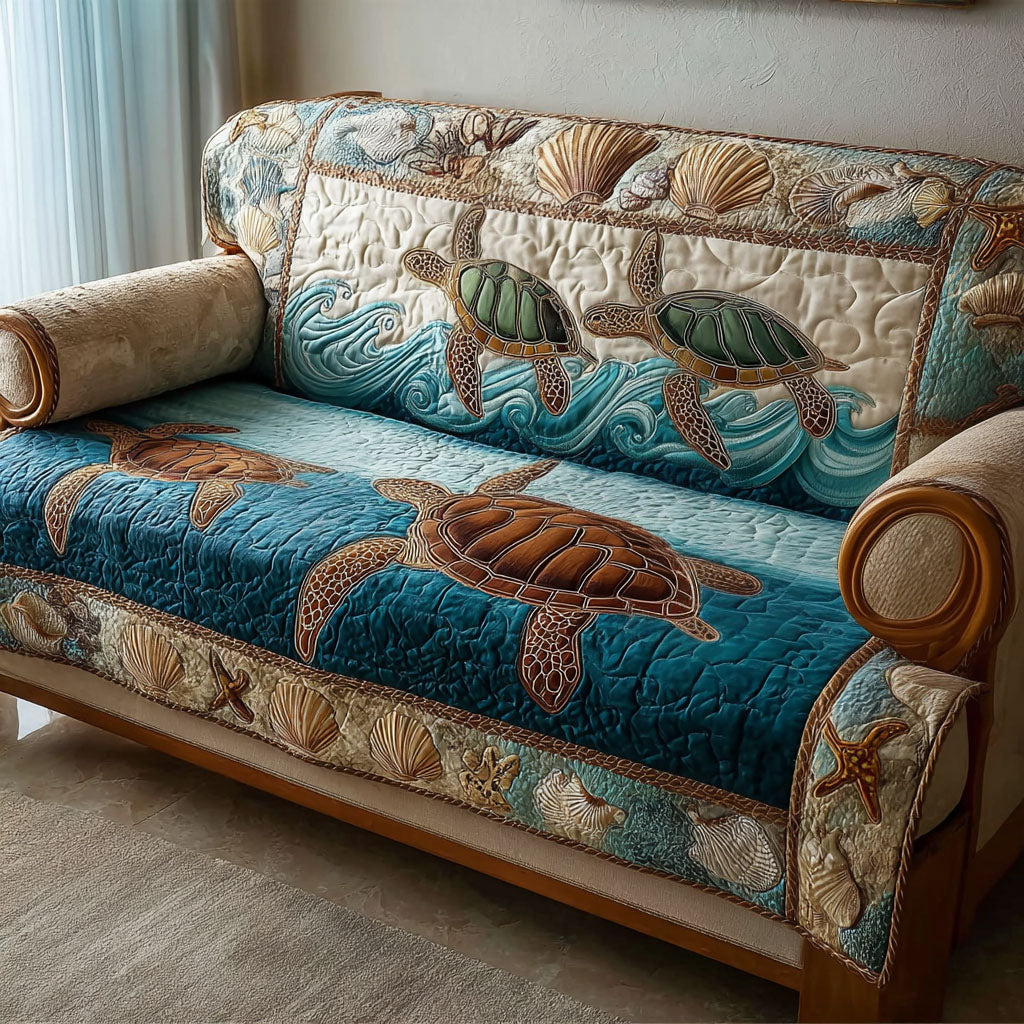 Turtle Bay Quilted Sofa Cover Holiday Home Room Decor Presents For New Home - Tradiviet