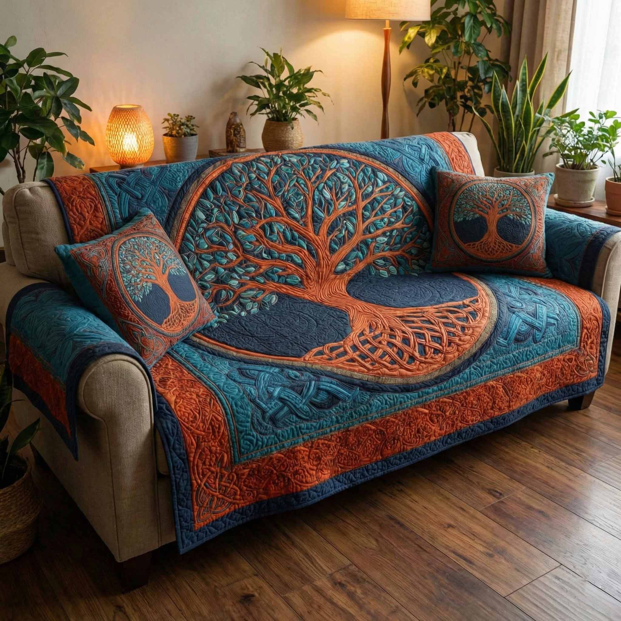 Twilight Arbor Quilted Sofa Cover Aesthetic Room Decor Unique Room Decor Gifts - Tradiviet