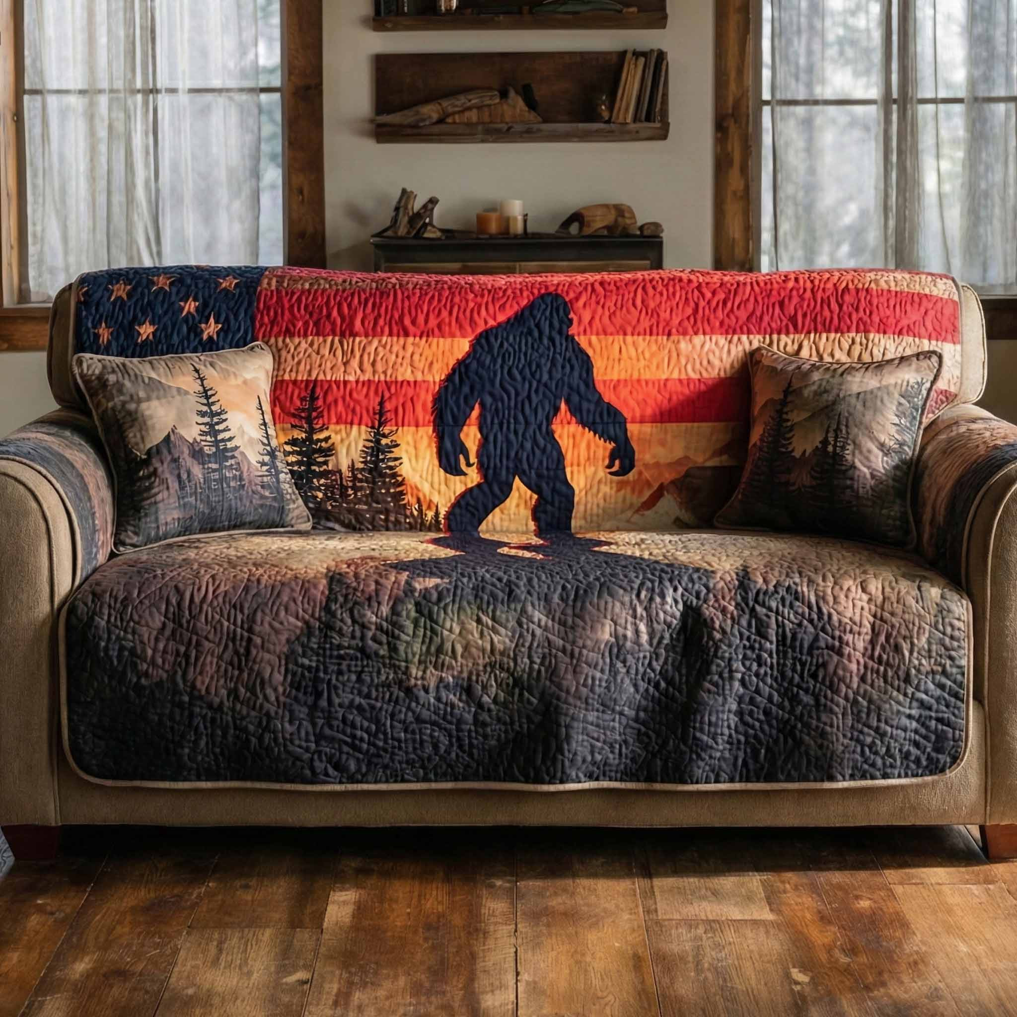 Twilight Watch Quilted Sofa Cover Sofa Cover Couch Sasquatch Themed Gifts - Tradiviet