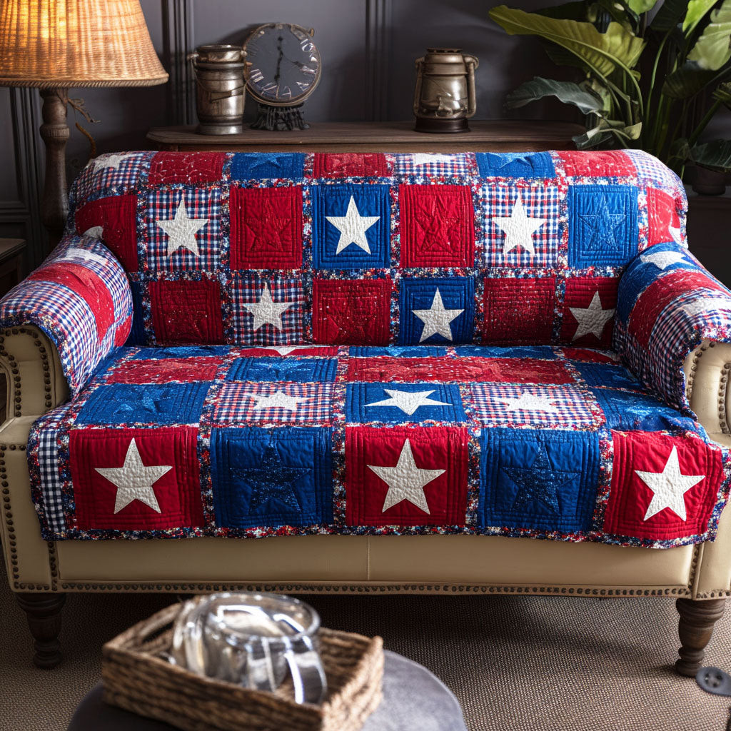 Union Charm Quilted Sofa Cover The Best Sofa Slipcovers Best 4Th Of July Gifts - Tradiviet