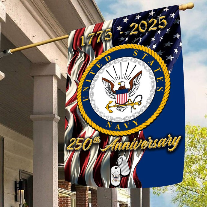 United States Navy 250th Anniversary American Flag USN Merch Navy Veteran Decorations 2025 - Tradiviet