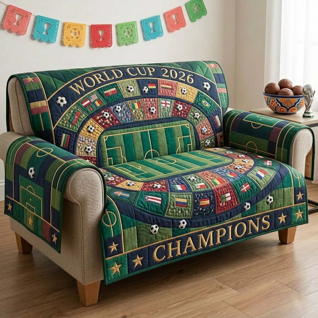 Unity Kick World Quilted Sofa Cover Sports Home Couch Cover Gift Ideas For Buffalo Lover - Tradiviet
