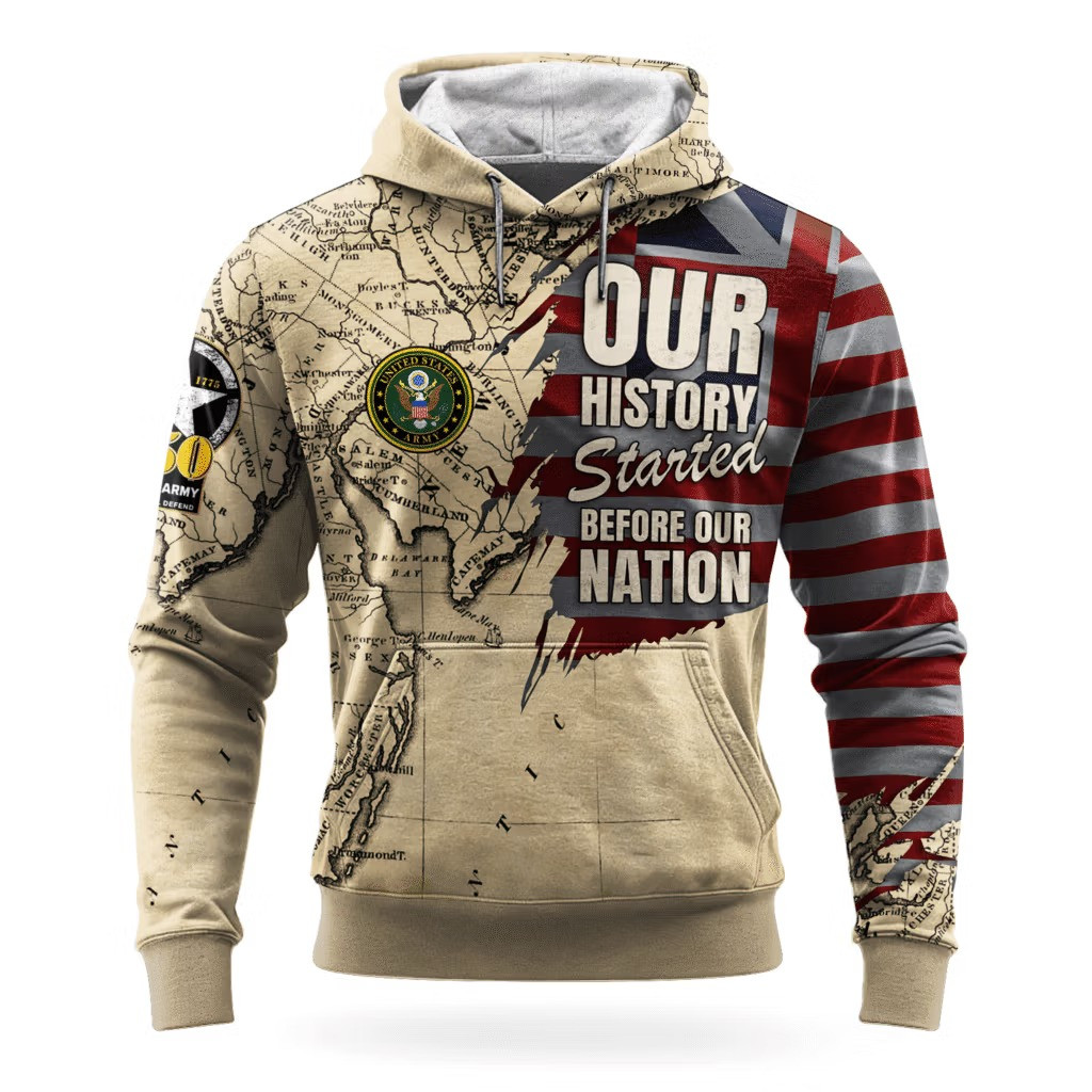 US Army 250 Years Of Service Hoodie 250Th Anniversary 1775 2025 Army Veteran Clothing - Tradiviet