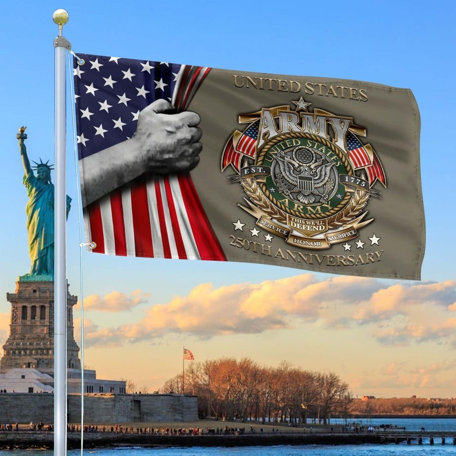 US Army 250th Anniversary Flag Patriotic Yard Flags Best Gift For Army Veteran - Tradiviet