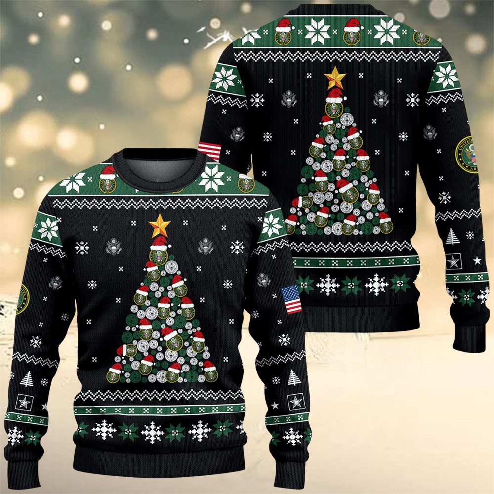 US Army 250Th Anniversary Ugly Christmas Sweater Military Merch Army Veteran Gift Ideas - Tradiviet