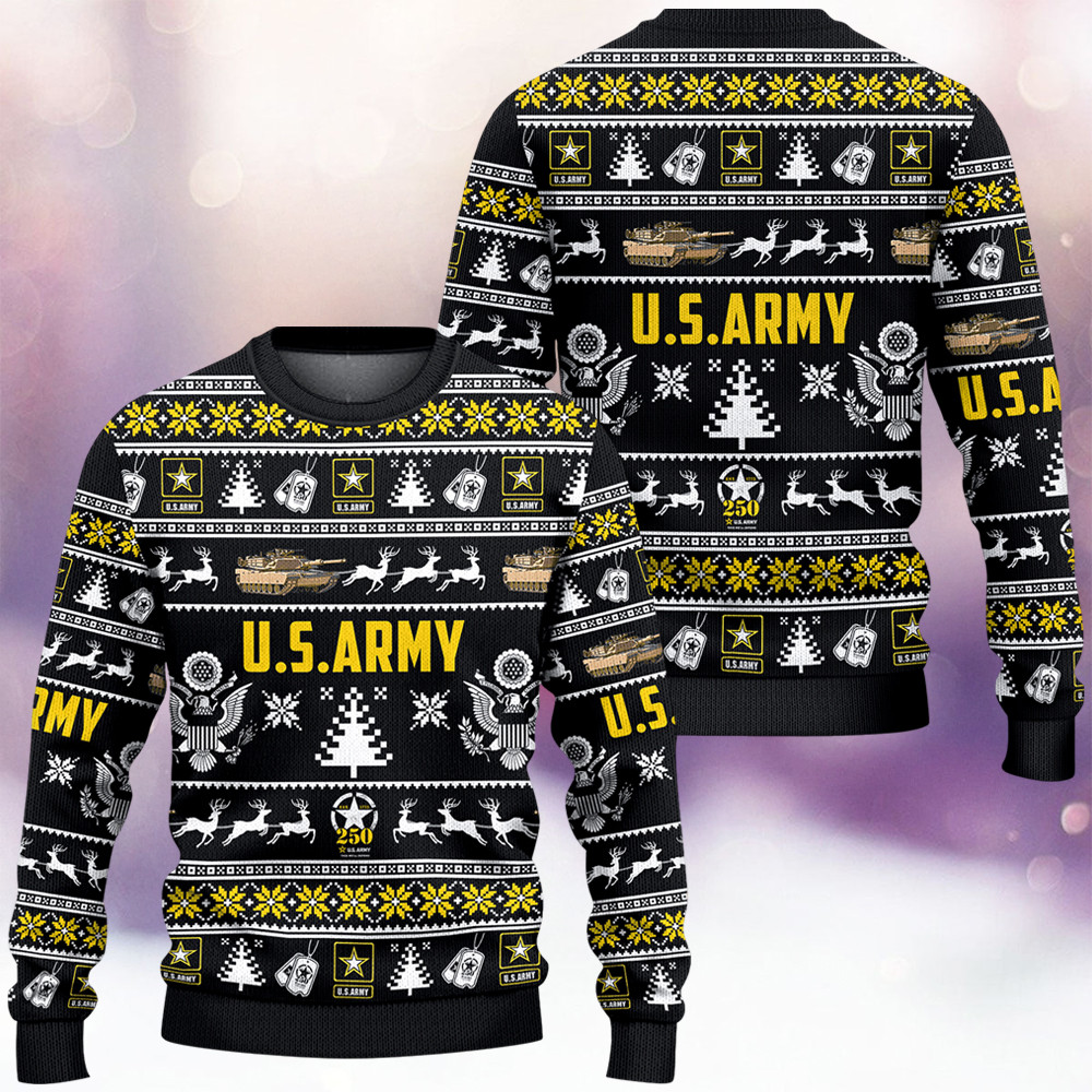 US Army 250Th Anniversary Ugly Christmas Sweater Xmas Clothing Best Gifts For Army Veteran - Tradiviet