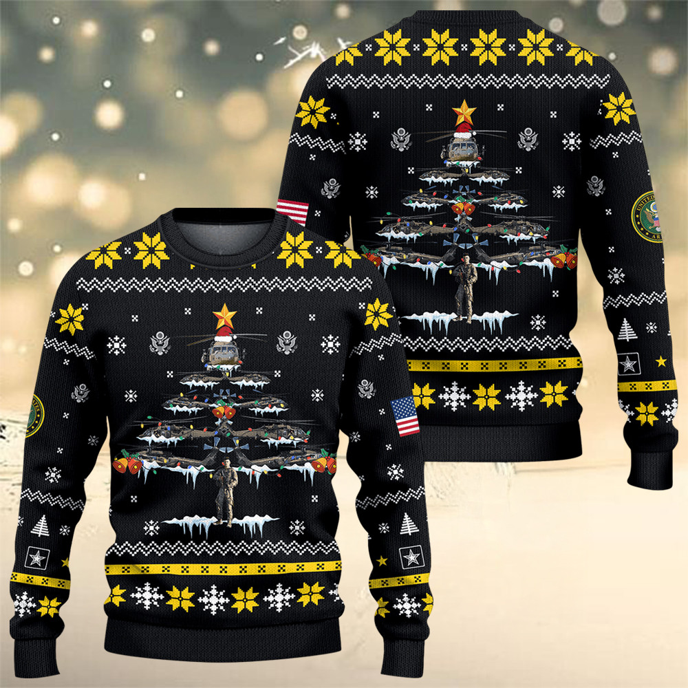 US Army 250Th Anniversary Ugly Christmas Sweater Xmas Sweater Army Retirement Gifts - Tradiviet
