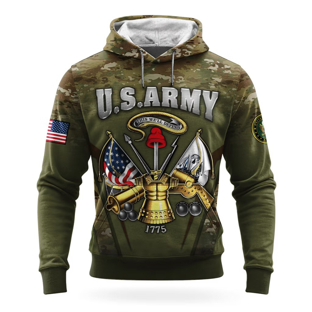 US Army This We'll Defend 250Th Anniversary Camo Hoodie 2025 Army Veteran Apparel Gifts - Tradiviet
